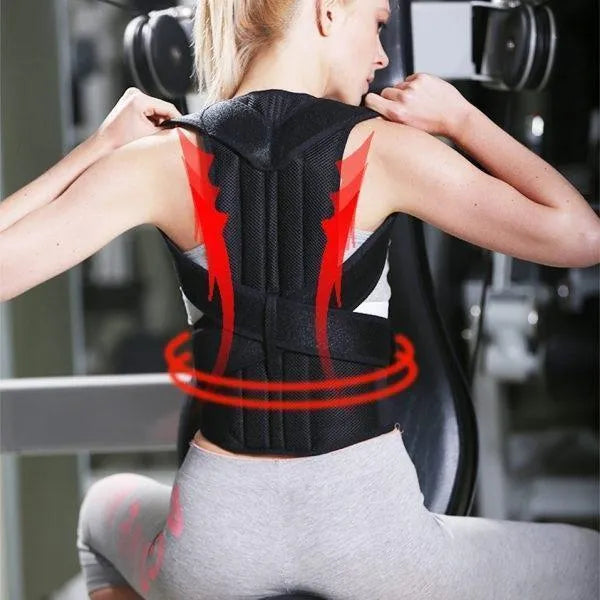Men Back Support Belt Black Adjustable Portable
