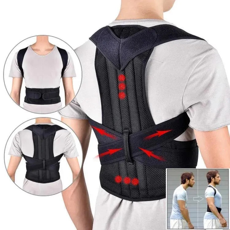 Men Back Support Belt Black Adjustable Portable